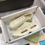 Gucci Women Rhyton Gucci Logo Leather Sneaker Beige 528892 Drw00 9522 - Image 4