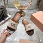 Miu Miu Canvas And Leather Clogs Beige 5Z445E Q1D F062F F 030 - Image 6