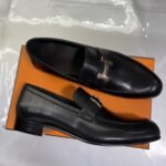 Hermes Paris Loafer Black With Gold Metal H242900Za03430 - Image 5