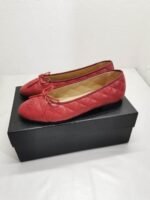 Chanel Ballerina Flat Shoes In Red - Image 5