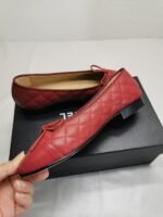 Chanel Ballerina Flat Shoes In Red - Image 4