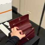 Chanel Wallet On Chain Gold Tone Metal Burgundy 19Cm AP3304 B10706 NN276 - Image 9