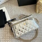 Chanel Vanity Case With Chain Metallic Silver 20Cm - Image 3
