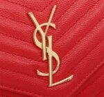 Saint Laurent Cassandre Matelassé Envelope In Grain De Poudre Embossed Leather Red 22Cm 695108Bow016008 - Image 7