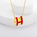 Hermes Mini Pop H Pendant Red And Gold H147992F 12 - Image 3