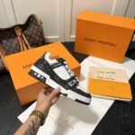 Louis Vuitton Trainer Sneakers Black And White 1A9Jgb - Image 8