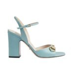 Gucci Women’S Horsebit High Heel Sandal Blue ‎771600 C9D00 4728