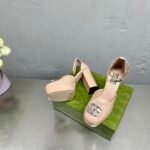 Gucci Women’S Platform Pump With Double G Beige - Image 2