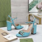 Gucci Women’S Horsebit High Heel Sandal Blue ‎771600 C9D00 4728 - Image 5