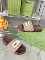 Gucci Gg Horizontal Strap Sandals With Tag In Brown - Image 5