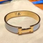 Hermes Clic Clac H Bracelet Gold In Light Blue - Image 2