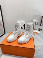 Hermes Fresh Ankle Boots White - Image 6