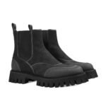 Gucci Gg Jacquard Canvas Ankle Boot Triple Black 739777 Fab5I 1000