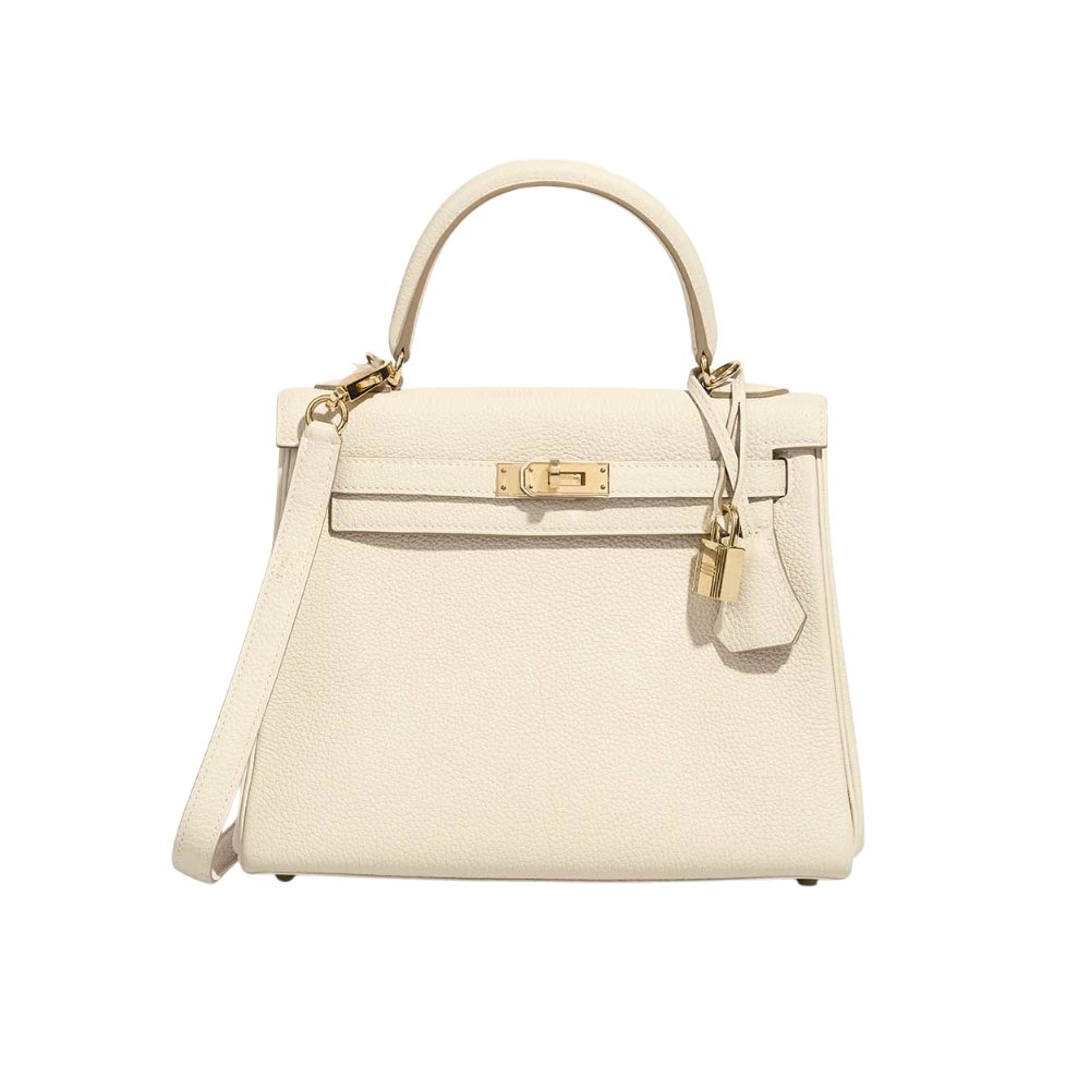 thumnail-2-7 Hermes Mini Kelly Bag Epsom White Gold Hardware 20Cm - Image 1
