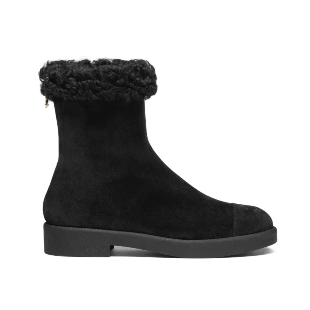 thumnail-24 Chanel Suede Ankle Boots Black G45941 B17918 94035 - Image 1