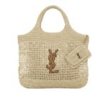 Saint Laurent Raffia Icare Tote Bag Naturel And Brown Gold 45Cm 772191Gaaek2063
