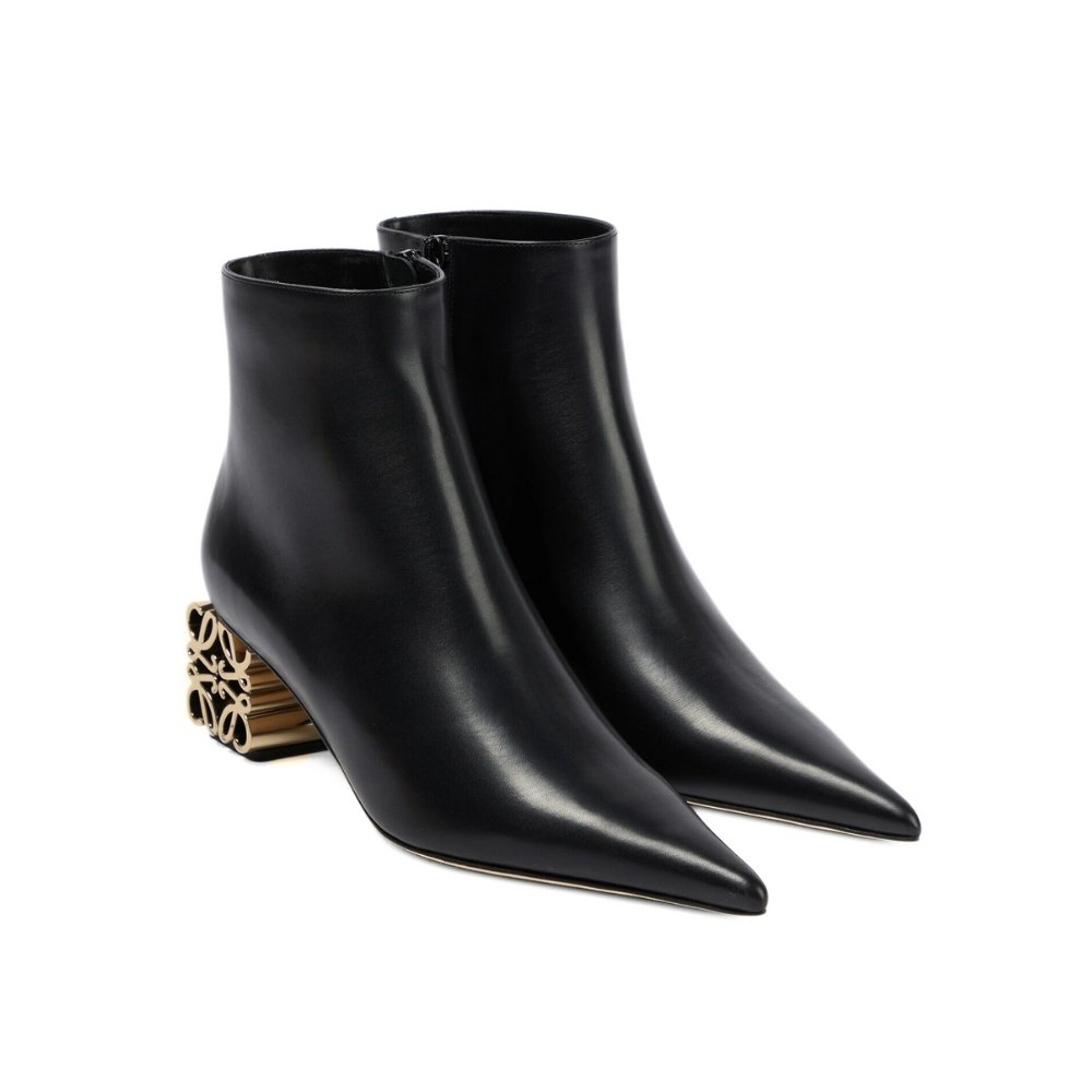 thumnail-28 Loewe Anagram Leather Ankle Boots Black - Image 1