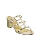 Valentino Garavani Rockstud Slide Sandal In Laminated Nappa Gold 6W2S0C47Qkh I8M