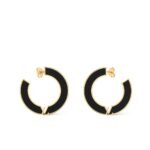 Louis Vuitton Lv Initiales Earrings Black M03026