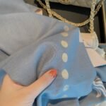 Hermes Cashmere Wool Scarf Wrap Shawl In Blue And Pink 180cm - Image 5