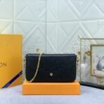 Louis Vuitton Félicie Pochette Monogram Empreinte Leather Crossbody Bag Black 21cm M82477 - Image 2