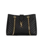 Saint Laurent Matelasse Cassandre Shopper Tote Black Leather 35Cm