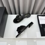 Chanel Camellia Slide Flat Sandals Black - Image 6