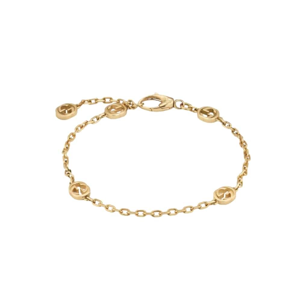 10-1-6 Gucci Interlocking Bracelet Yellow Gold 629904 J8500 8000 - Image 1