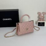 Chanel Mini Coco Handle Flap Bag Caviar Gold Hardware Pink 19Cm - Image 4