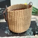 Prada Raffia Woven Bucket Bag Natural 21cm - Image 5