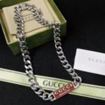Gucci Trademark Enamel Chain Necklace In 925 Sterling Silver 814978 J8410 8166 - Image 4
