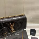 Saint Laurent Sunset Medium In Crocodile Embossed Leather Black 22cm 442906dnd0j1000 - Image 2