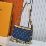 Louis Vuitton Pochette Accessoires Washed Denim Blue 22Cm - Image 3