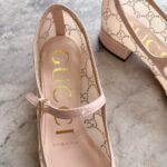 Gucci Women Gg Crystal Ballet Flat Light Pink Mesh 836809 Faeq0 9941 - Image 6