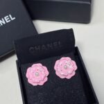 Chanel Camellia Earrings Pink Abg218 B21624 U3368 - Image 3