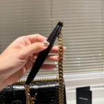 Saint Laurent Sunset Medium In Crocodile Embossed Leather Black 22cm 442906dnd0j1000 - Image 6