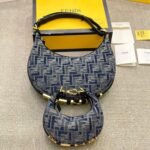 Fendi Fendigraphy Mini Bag Blue Chenille 20Cm 8BS081ASU0F1PQM - Image 4