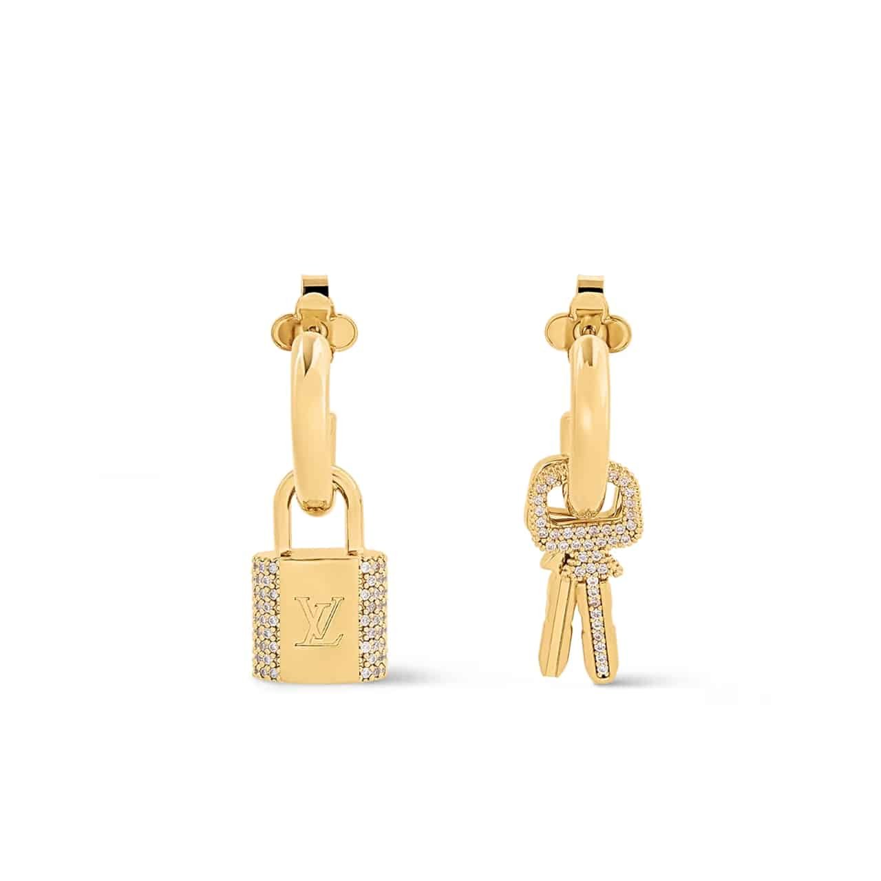 106-2-1 Louis Vuitton Lv Padlock Earrings M01583 - Image 1