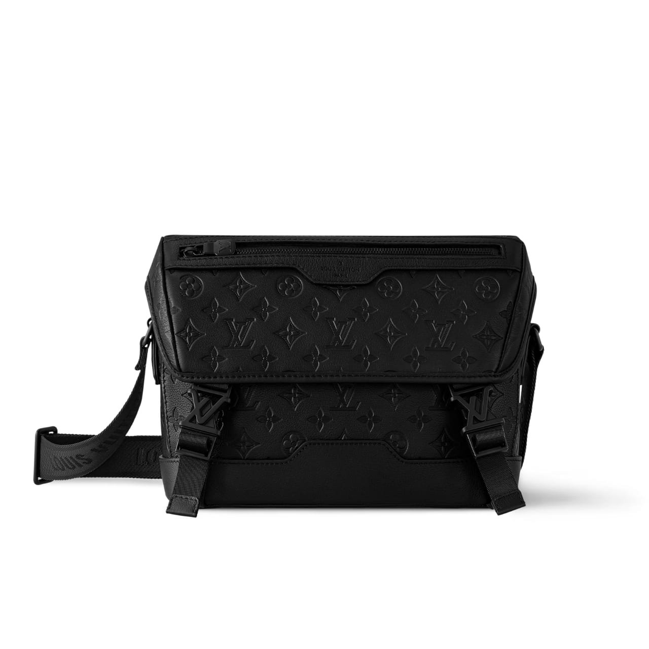 109-4 Louis Vuitton Messenger Voyager Monogram Shadow Bag Black 28Cm - Image 1