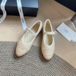 Chanel Mary Jane Ballet Flat Cream - Image 5