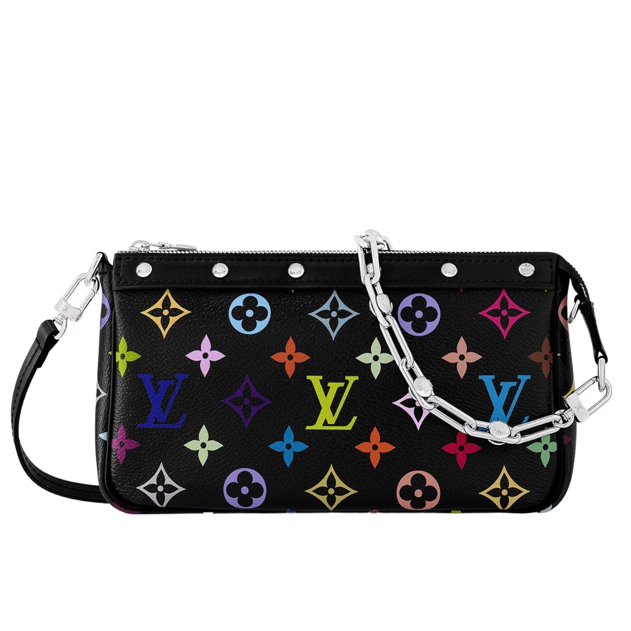 112-1 Louis Vuitton X Murakami Pochette Accessoires Multicolore Noir 22cm M13663 - Image 1