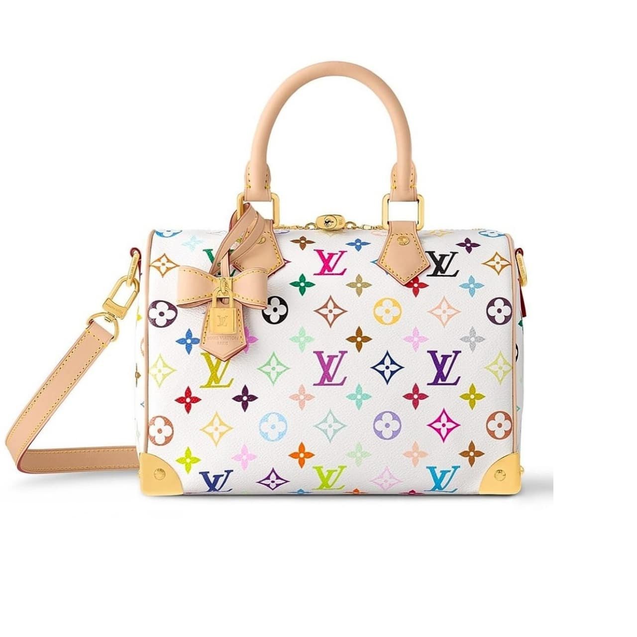112-10-1 Louis Vuitton X Takashi Murakami Speedy Bandouliere White 25cm - Image 1