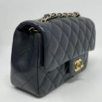 Chanel Mini Classic Handbag Gold Tone Metal Black 20Cm A69900 Y04059 94305 - Image 4