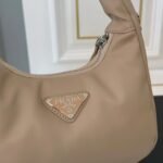 Prada Soft Padded Nappa Leather Bag Beige 21Cm - Image 5