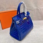 Hermes Birkin 30 Crocodile Gold Toned Hardware Dark Blue 30Cm - Image 3