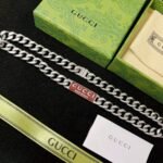 Gucci Trademark Enamel Chain Necklace In 925 Sterling Silver 814978 J8410 8166 - Image 6