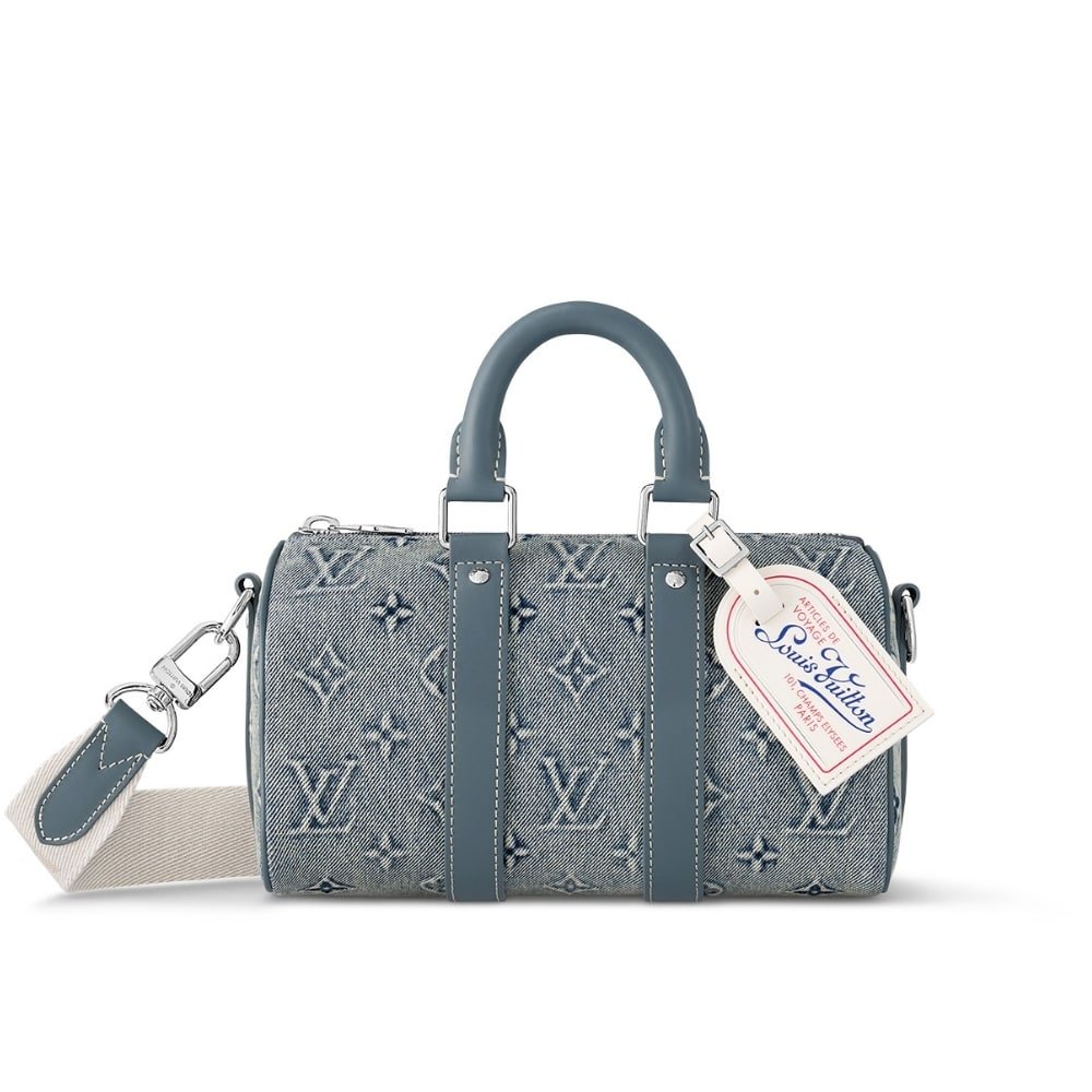 13-14 Louis Vuitton Keepall Bandoulière 25 Monogram Canvas Washed Denim 24Cm M22762 - Image 1