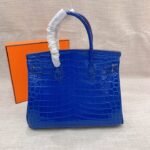 Hermes Birkin 30 Crocodile Gold Toned Hardware Dark Blue 30Cm - Image 5