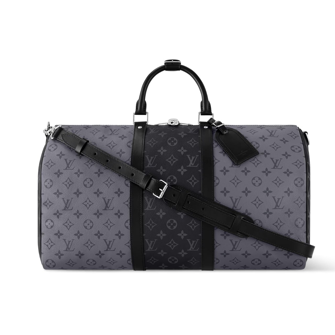 132-4 Louis Vuitton Keepall Bandoulière 50 Monogram Eclipse Canvas Black And Grey 45cm M45392 - Image 1