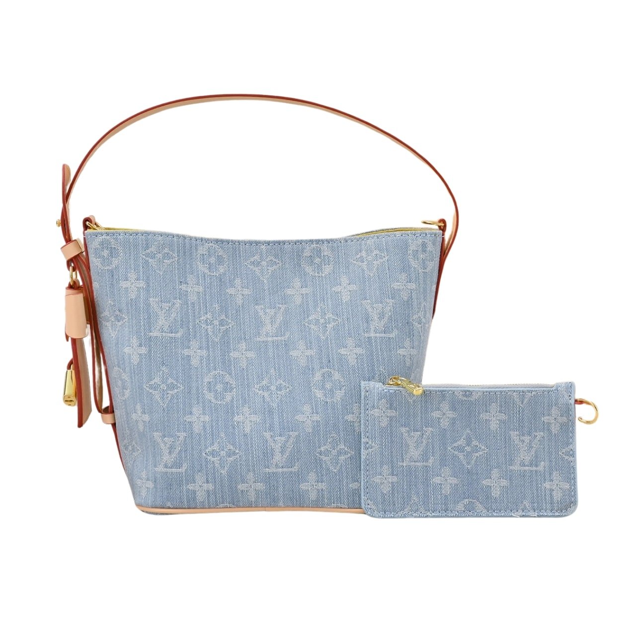 133-4 Louis Vuitton All In BB Monogram Denim Blue 18Cm - Image 1